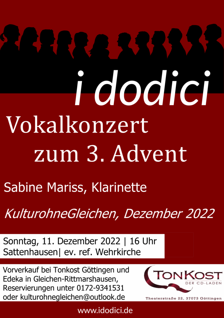 Plakat Vokalkonzert zum 3. Advent 2022